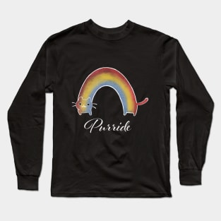 Rainbow cat purride black Long Sleeve T-Shirt